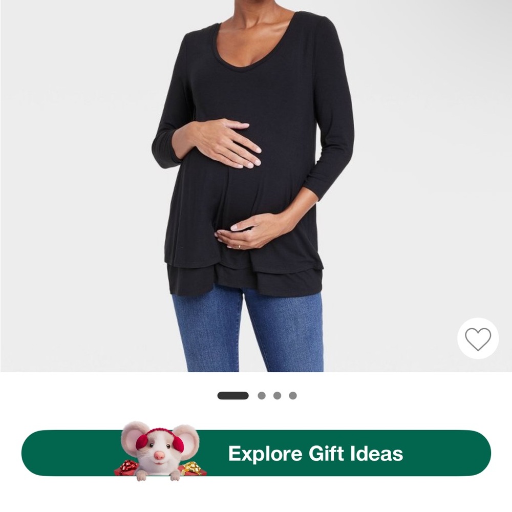Isabel Maternity by Ingrid & Isabel Black Short Sleeve Tee